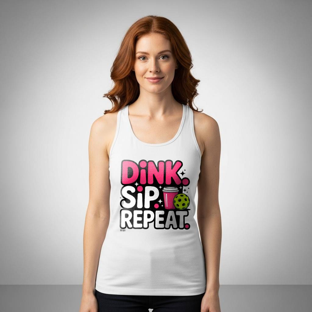 Dink. Sip. Repeat. Racerback Tank