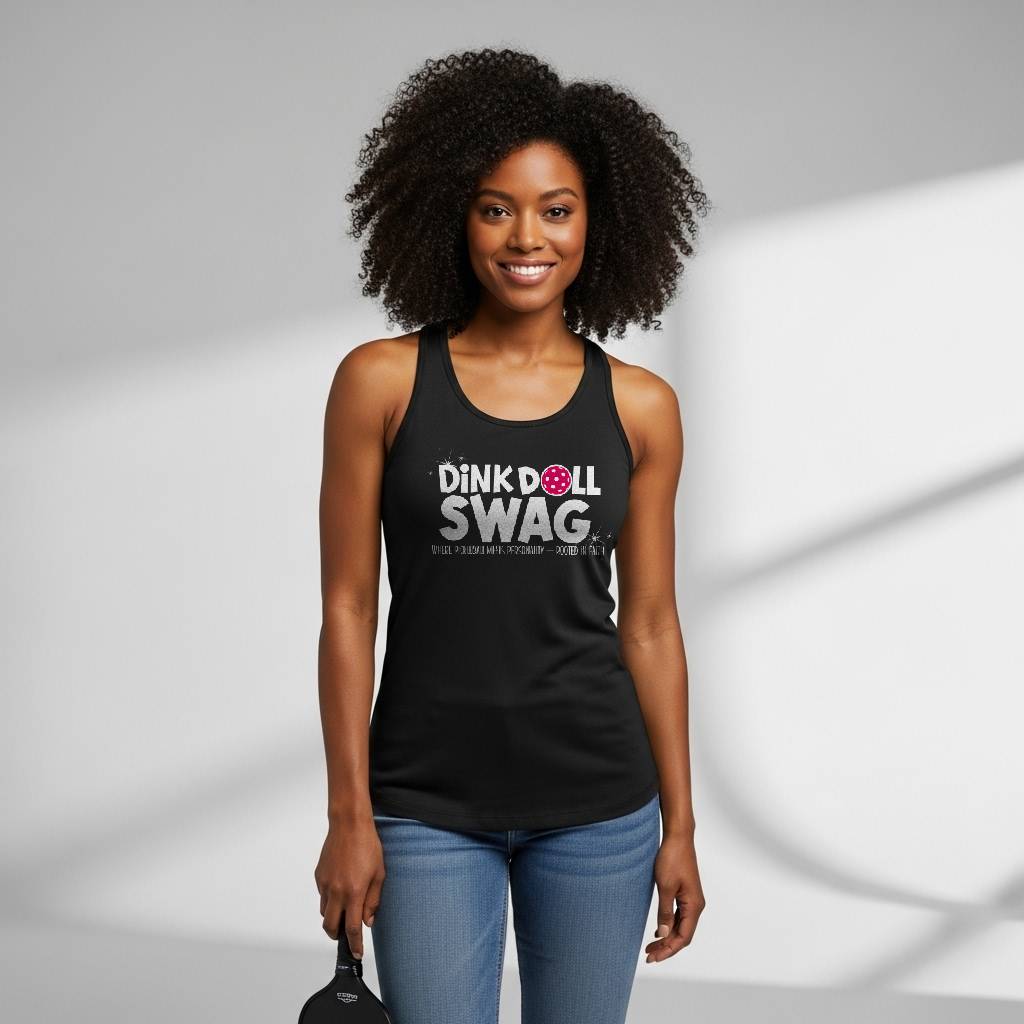 Dink Doll Swag Logo Racerback Tank (Phil 4:13)