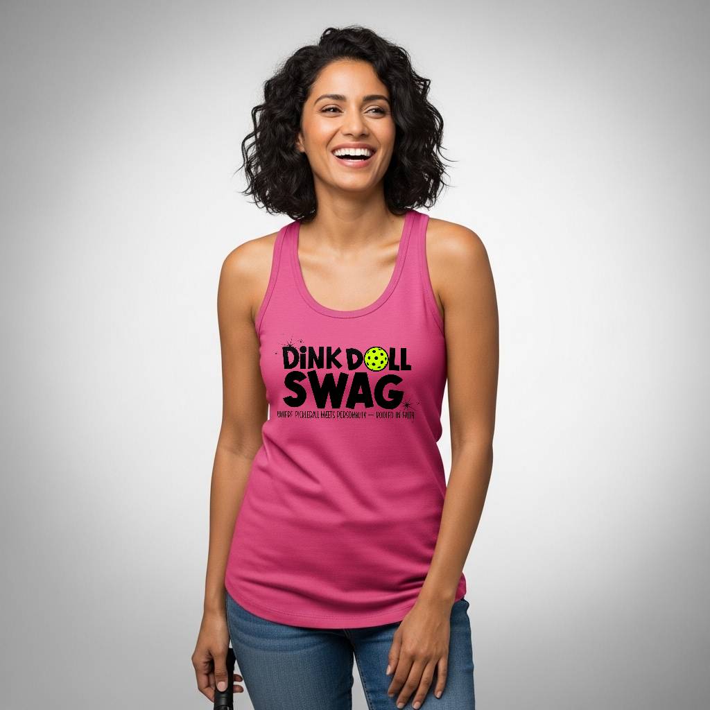 Dink Doll Swag Logo Racerback Tank (Phil 4:13)