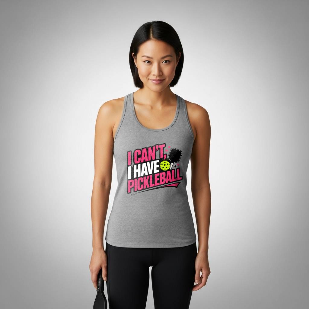 I Can't, I Have Pickleball Racerback Tank (Ps 37:4)