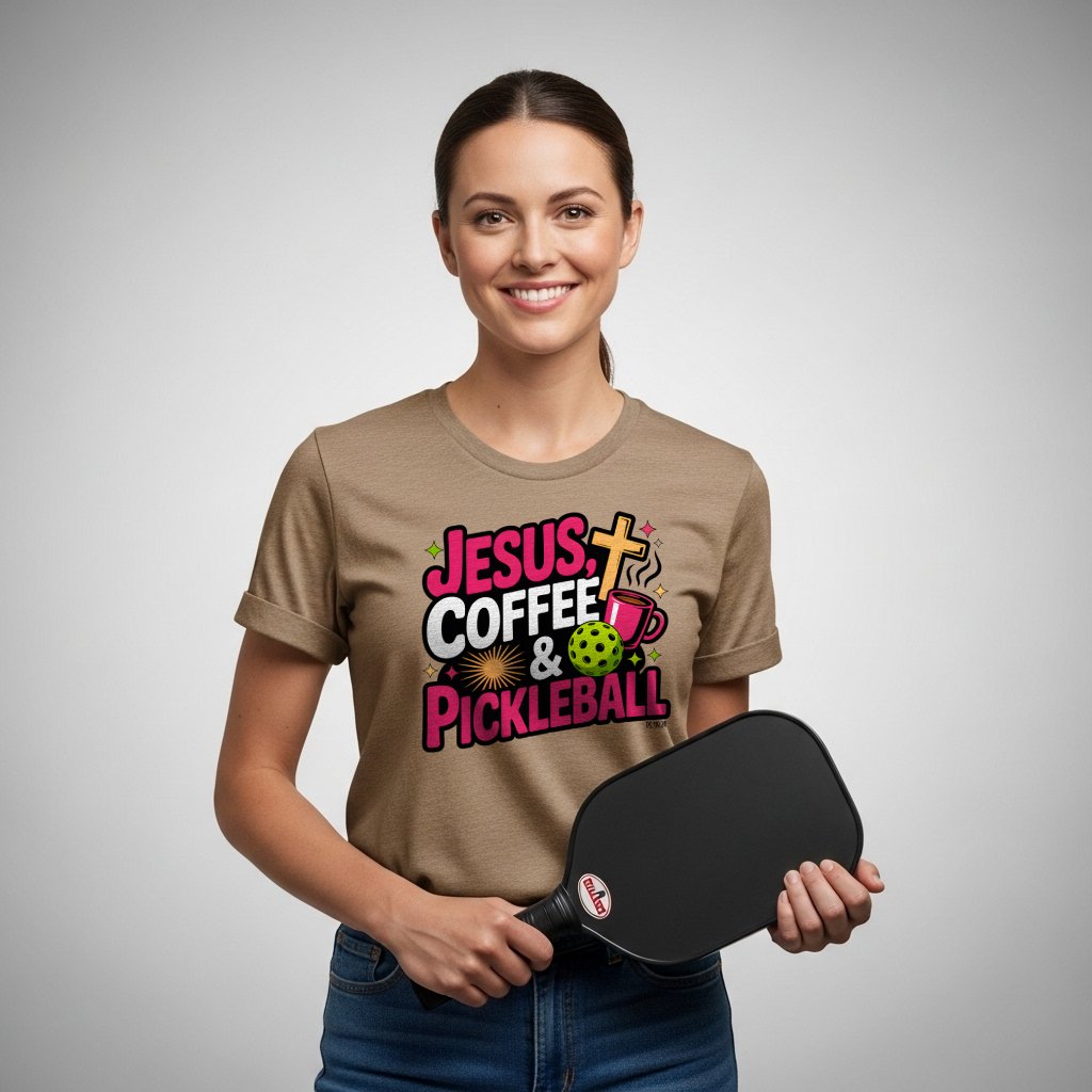 Jesus, Coffee, Pickleball Tee (Ps 118:24)