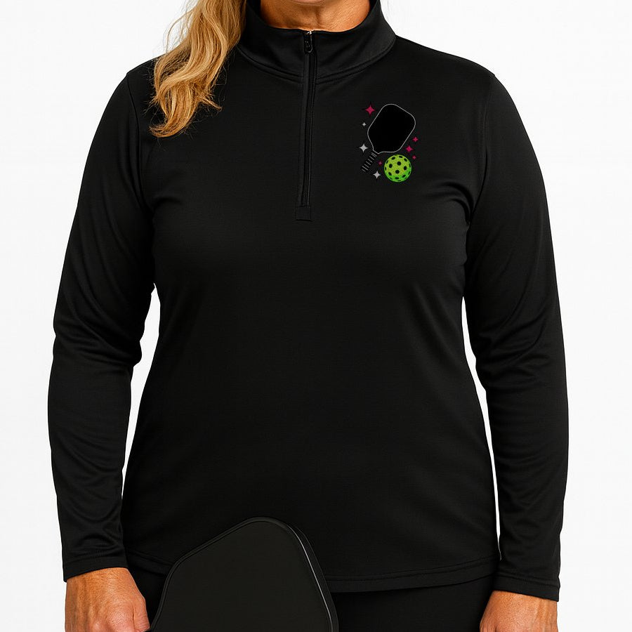 No SORRY in Pickleball Quarter-Zip Pullover (2 Tim 1:7)