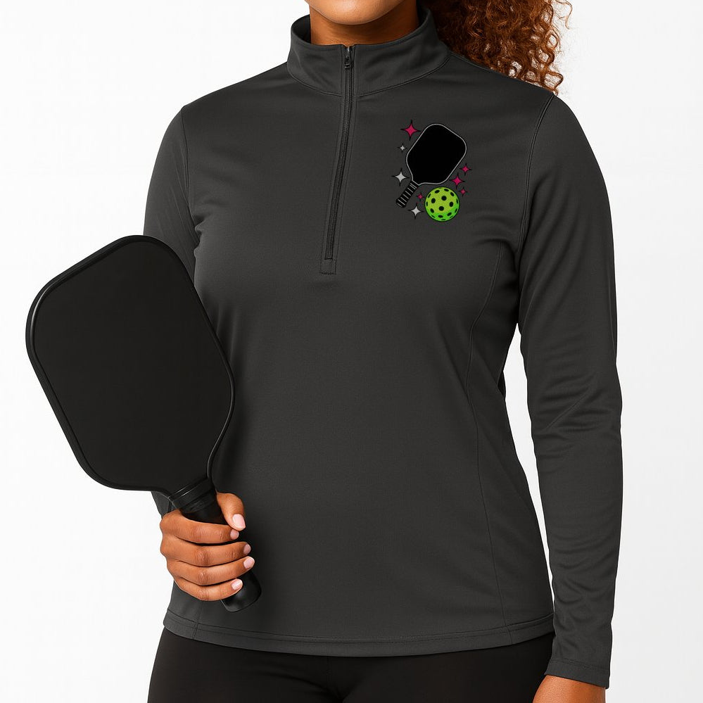No SORRY in Pickleball Quarter-Zip Pullover (2 Tim 1:7)